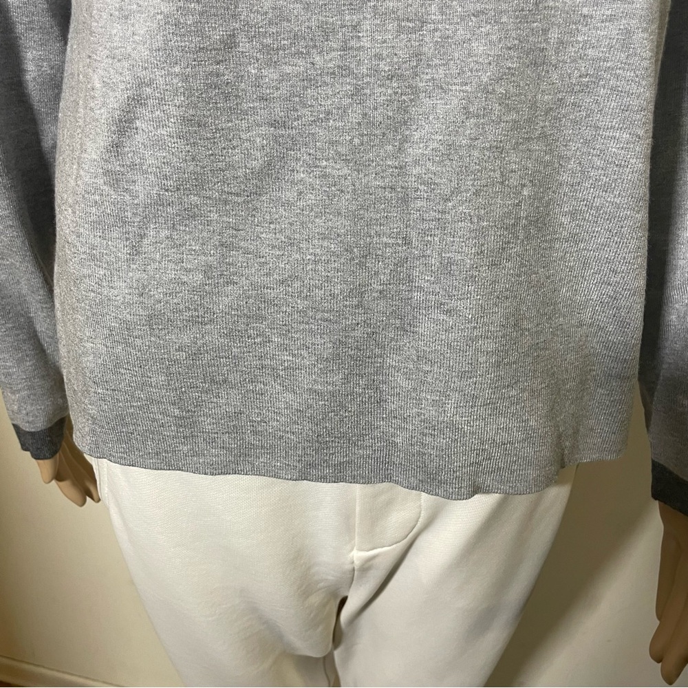 Sz US M Reitmans women Long-Sleeve V-Neck Sweater pullover 48%viscose grey - Picture 10 of 15